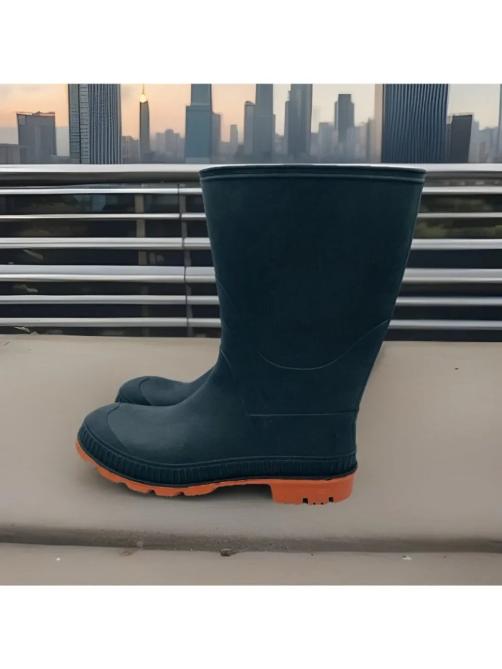 Rain Boots Womens Size 6 Black Waterproof Gardening Rubber Mud Shoes